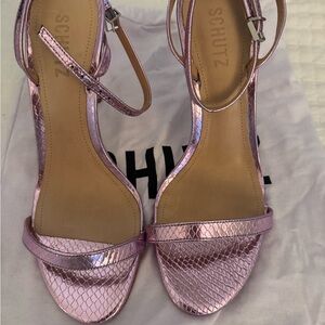 Schutz Pink Strappy Sandals